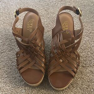 Franco Sarto Women's Brown Wedge Sandals